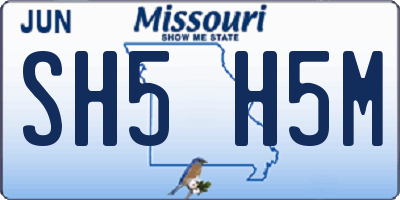 MO license plate SH5H5M