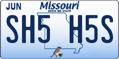MO license plate SH5H5S
