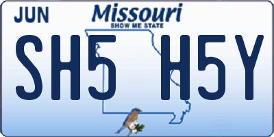 MO license plate SH5H5Y