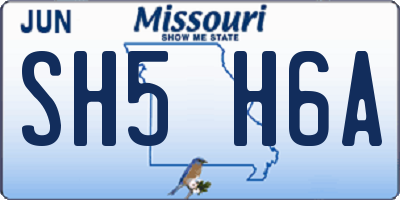 MO license plate SH5H6A