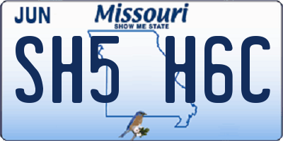 MO license plate SH5H6C