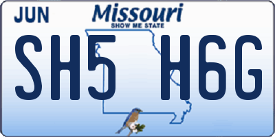 MO license plate SH5H6G