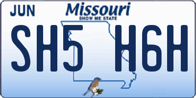 MO license plate SH5H6H