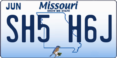 MO license plate SH5H6J
