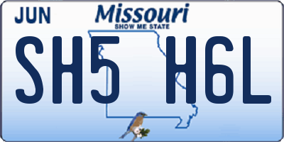 MO license plate SH5H6L