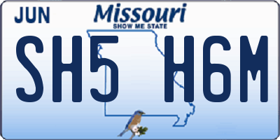 MO license plate SH5H6M
