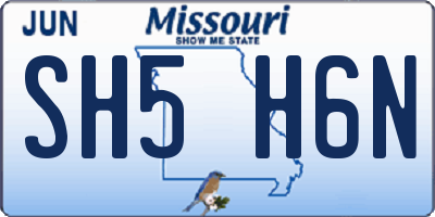 MO license plate SH5H6N
