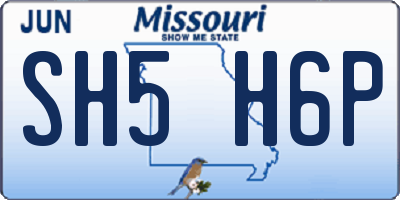 MO license plate SH5H6P