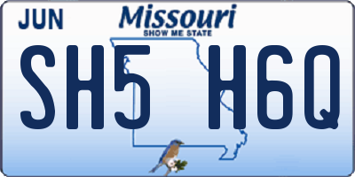 MO license plate SH5H6Q