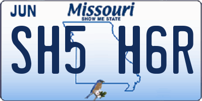 MO license plate SH5H6R