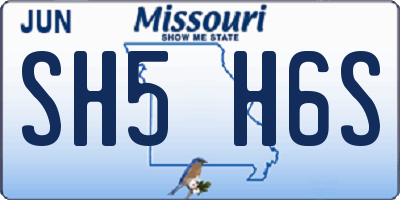 MO license plate SH5H6S