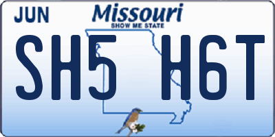 MO license plate SH5H6T