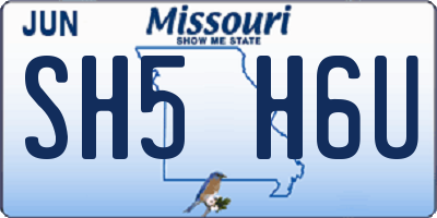 MO license plate SH5H6U