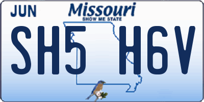 MO license plate SH5H6V