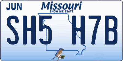 MO license plate SH5H7B