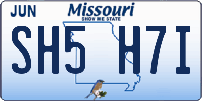 MO license plate SH5H7I