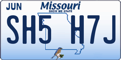 MO license plate SH5H7J