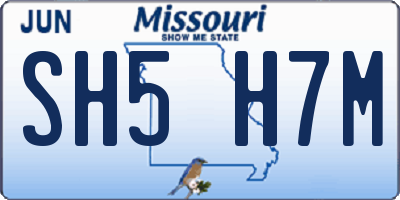 MO license plate SH5H7M