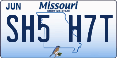 MO license plate SH5H7T