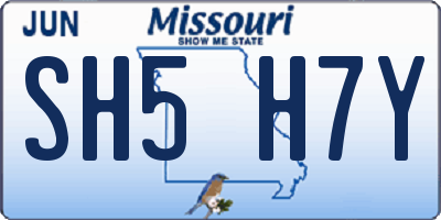 MO license plate SH5H7Y