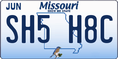 MO license plate SH5H8C