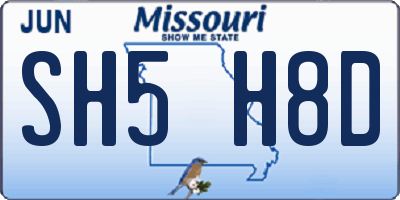 MO license plate SH5H8D