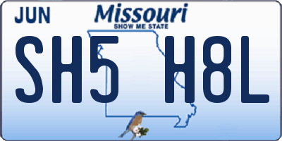 MO license plate SH5H8L