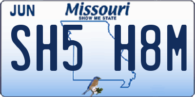 MO license plate SH5H8M
