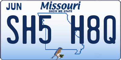 MO license plate SH5H8Q