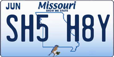 MO license plate SH5H8Y