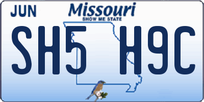 MO license plate SH5H9C