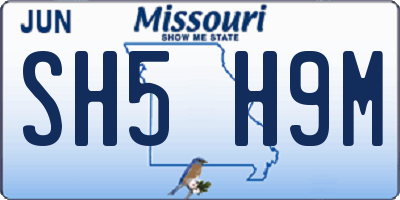 MO license plate SH5H9M