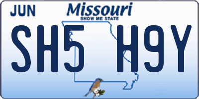 MO license plate SH5H9Y
