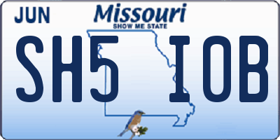 MO license plate SH5I0B