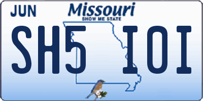 MO license plate SH5I0I
