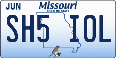MO license plate SH5I0L