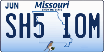 MO license plate SH5I0M