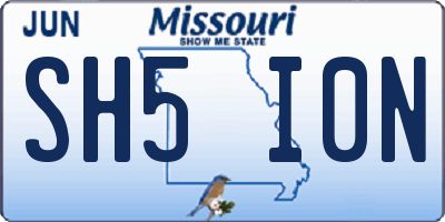 MO license plate SH5I0N