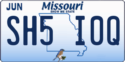 MO license plate SH5I0Q