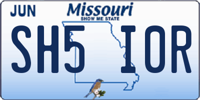 MO license plate SH5I0R