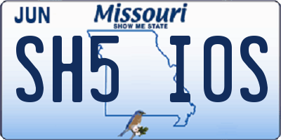MO license plate SH5I0S