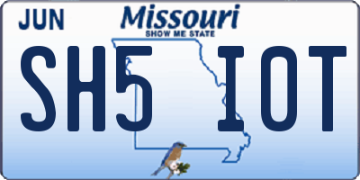 MO license plate SH5I0T