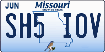 MO license plate SH5I0V