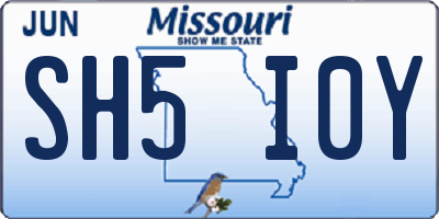 MO license plate SH5I0Y