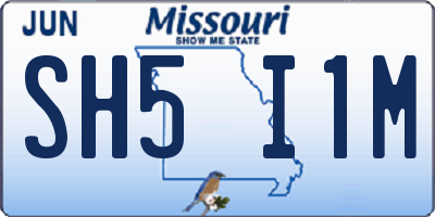 MO license plate SH5I1M