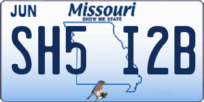 MO license plate SH5I2B