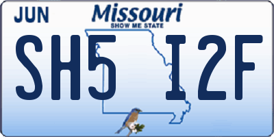 MO license plate SH5I2F