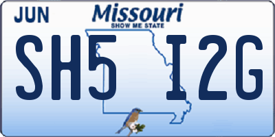 MO license plate SH5I2G
