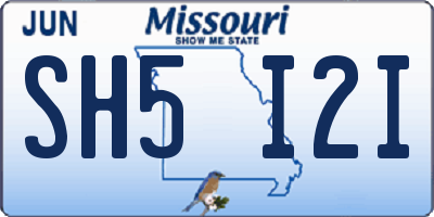MO license plate SH5I2I