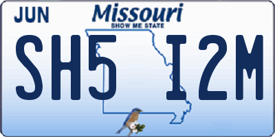 MO license plate SH5I2M